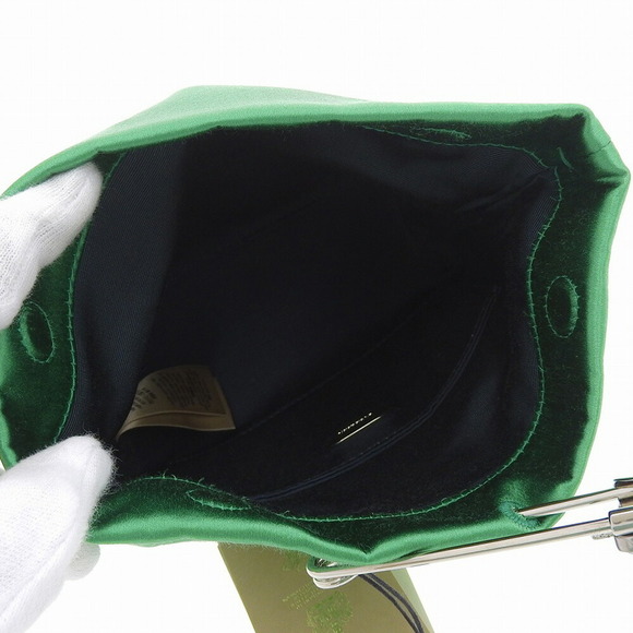 Burberry Pin Viscose Silk Clutch Bag Green - Picture 3 of 8